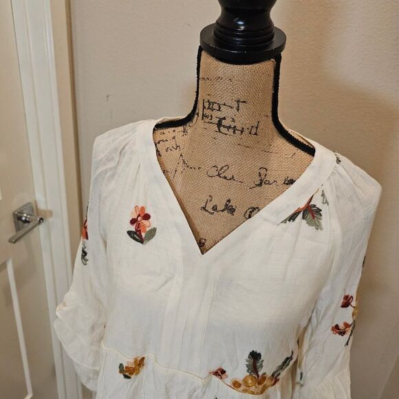 NWT Anthropologie Fig & Flower Bohemian V-Neck Floral Dress Size Small - Picture 2 of 7